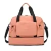 Foldable Expandable Oxford Duffel with Shoe Compartment Pink color SKU reference