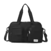 Expandable Oxford Travel Duffel with Front Zipper Pocket Black color SKU reference