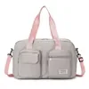 Expandable Oxford Travel Duffel with Front Zipper Pocket Gray color SKU reference