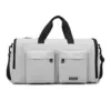 Foldable Nylon Gym Duffel with Shoe Compartment Gray color SKU reference