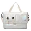 Foldable Nylon Travel Duffel with Front Zipper Pocket White color SKU reference