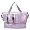 Foldable Nylon Travel Duffel with Front Zipper Pocket Purple color SKU reference