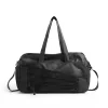28L PU Travel Duffel with Shoe Storage and Multiple Pockets Black color SKU reference