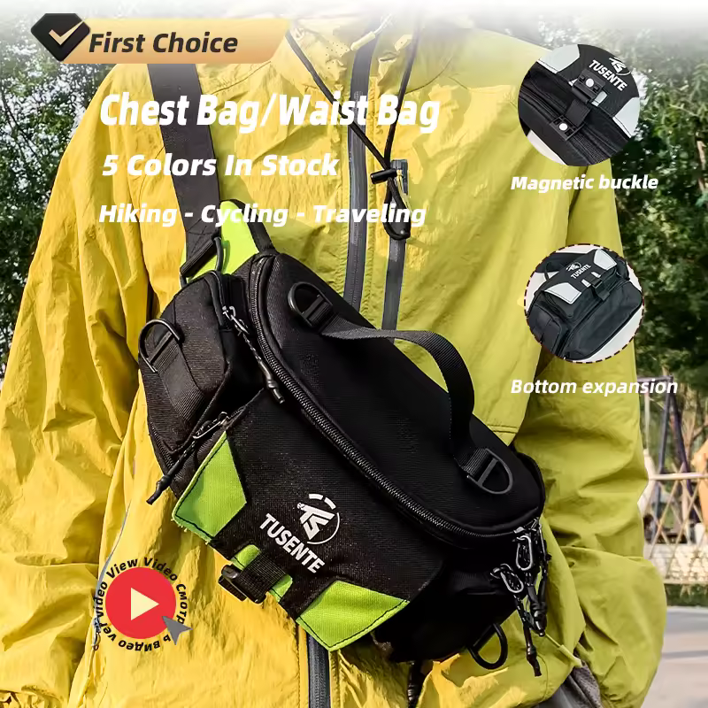 Expandable Oxford Waist Bag with Reflective Zipper Pull product reference image