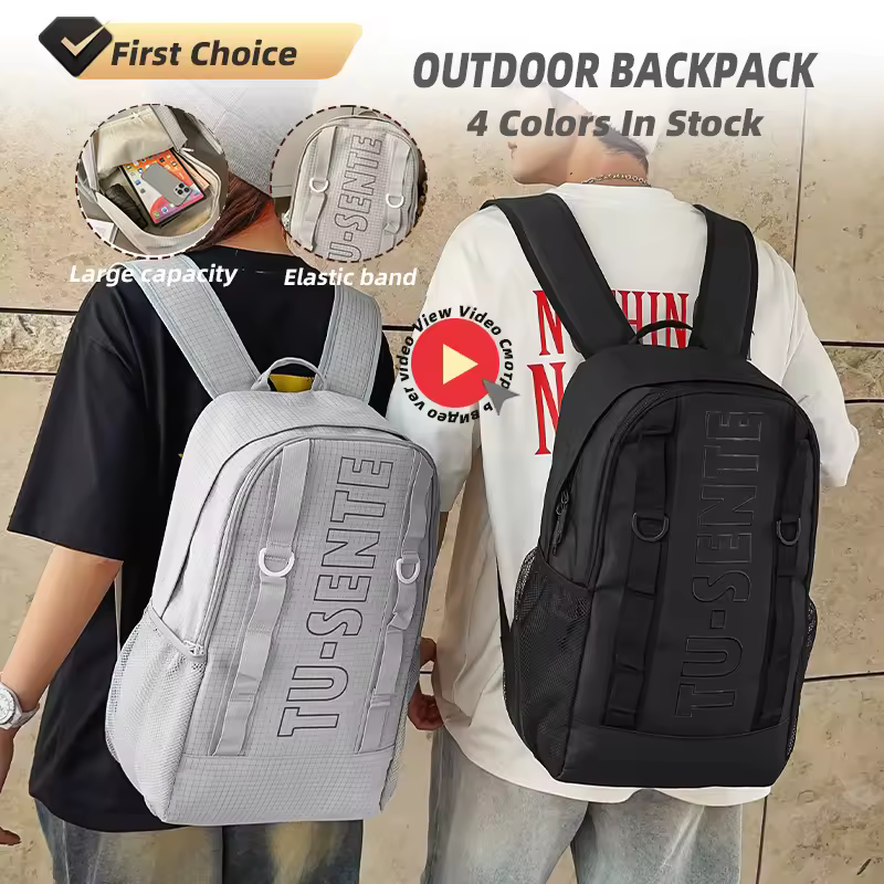 Checkered Nylon Hiking & School Backpack product reference image