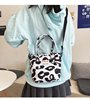 Cow-Print Cotton Canvas Shopper Tote Black color SKU reference