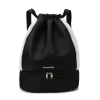 Oxford Drawstring Backpack with Wet-Dry Storage Black color SKU reference