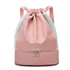 Oxford Drawstring Backpack with Wet-Dry Storage Hot Pink color SKU reference