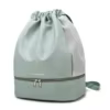 Oxford Drawstring Backpack with Wet-Dry Storage Gray color SKU reference