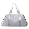 Quilted Oxford Travel Bag with Rear Zip Pocket Gray color SKU reference