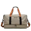 Sports Travel Tote with Yoga Mat Strap and Shoe Storage Khaki color SKU reference