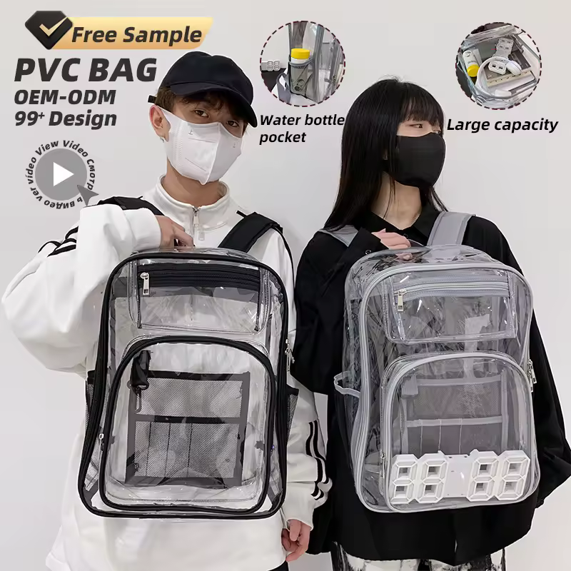Transparent PVC School Backpack with Laptop Compartment product reference image