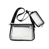 3L Clear PVC Crossbody Bag with Matching Makeup Pouch Black color SKU reference