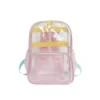 13L Clear PVC Backpack with Multi-Pocket Storage Pink color SKU reference