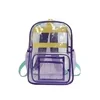 13L Clear PVC Backpack with Multi-Pocket Storage Purple color SKU reference