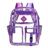 18L Clear PVC Sports Backpack with Side Mesh Pocket Purple color SKU reference