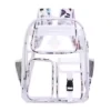 18L Clear PVC Sports Backpack with Side Mesh Pocket White color SKU reference