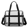 17L Clear PVC Tote with Removable Shoulder Strap Black color SKU reference