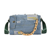Denim-Look Patchwork Travel & Gym Duffel Green color SKU reference