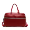 PU Weekender Duffel with Layered Storage and Crossbody Strap Red color SKU reference