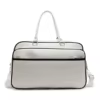 PU Weekender Duffel with Layered Storage and Crossbody Strap White color SKU reference