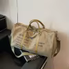 Canvas Travel Duffel with Adjustable Shoulder Strap Green color SKU reference