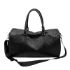 PU Sports Duffel with Crocodile-Texture Finish Black - Option 2 handle style reference