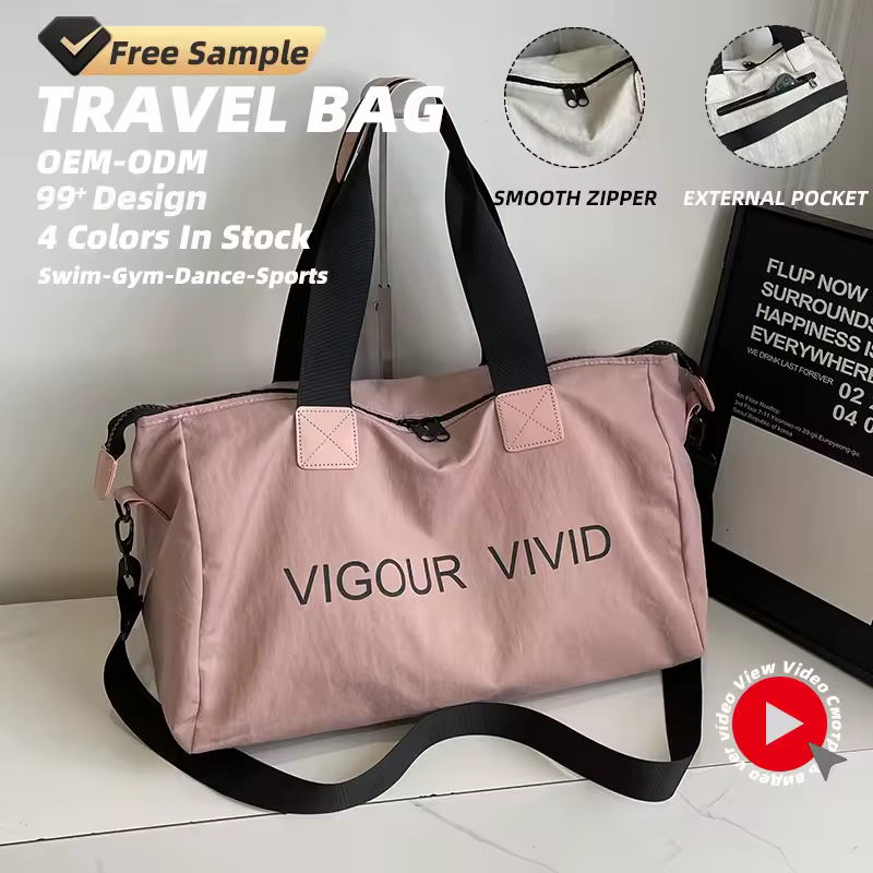 Nylon Travel Shoulder Bag with Back Zip Pocket product reference image