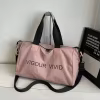 Nylon Travel Shoulder Bag with Back Zip Pocket Pink color SKU reference