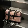 Expandable Polyester Travel Tote with Adjustable Strap Pink color SKU reference