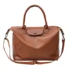 PU Crossbody Travel Bag with Rear Zipper Pocket Brown color SKU reference