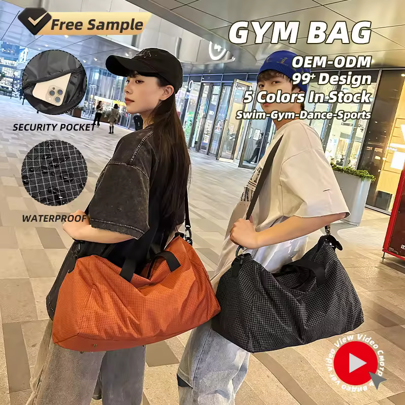 Nylon Sport Travel Shoulder Bag with Security Pocket product reference image