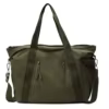 Polyester Sport Travel Tote with Front Zipper Pocket Black color SKU reference