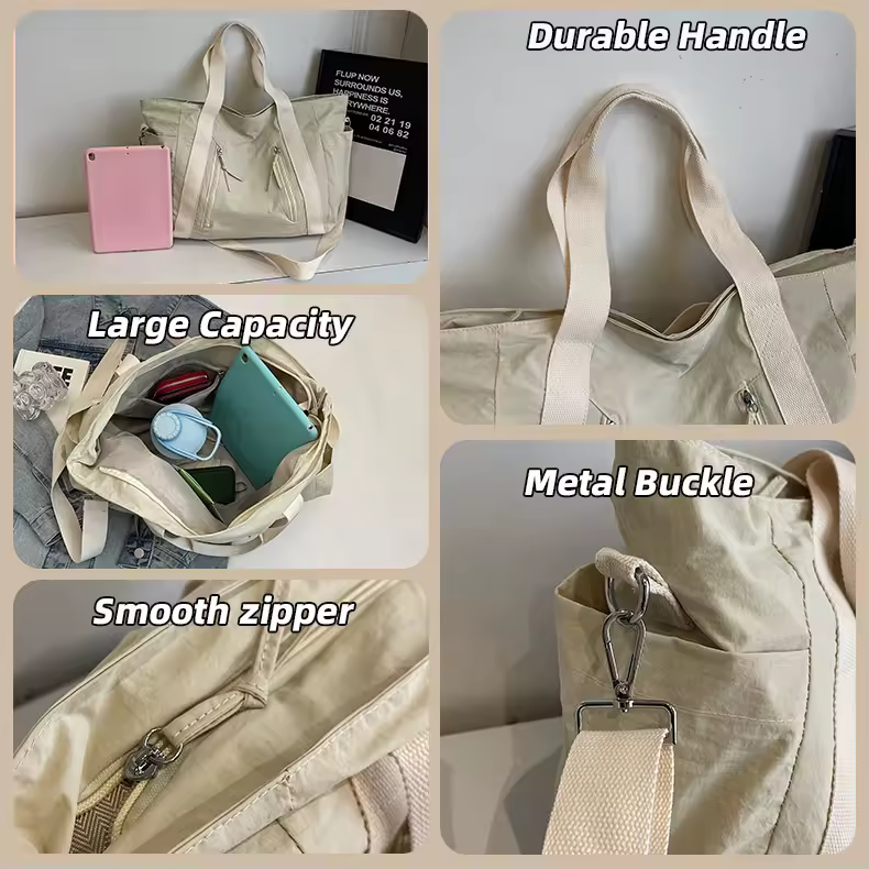 Polyester Sport Travel Tote with Front Zipper Pocket Purple color SKU reference