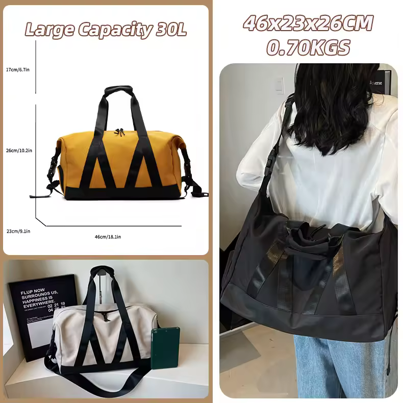 Nylon Gym Travel Duffel with Shoe Compartment product reference image
