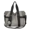 Nylon Travel Duffel with Security Pocket Gray color SKU reference