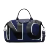 Large-Capacity PU Tote Bag with Zip and Snap Details Blue color SKU reference