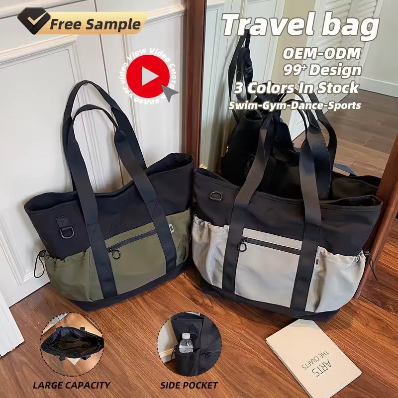 30L Nylon Single-Shoulder Travel Bag with Front Zip Pocket product reference image