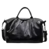 PU Shoulder Bag with Adjustable Crossbody Strap Black color SKU reference
