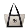 Canvas Travel Shopper with Zipper and Removable Strap Black color SKU reference