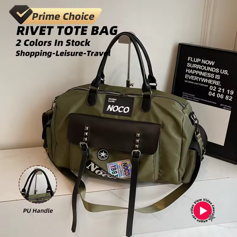 Multi-Pocket Travel Tote with Double Zipper Pulls product reference image