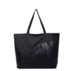 Letter-Detail PU Tote Duffel with Inner Zipper Pocket Black color SKU reference