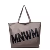 Letter-Detail PU Tote Duffel with Inner Zipper Pocket Khaki color SKU reference