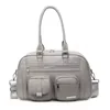 PU Shoulder and Crossbody Bag with Security Pocket Gray color SKU reference
