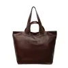 40 L PU Shoulder Tote with a Wide Main Compartment Coffee Brown color SKU reference