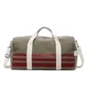 25 L Striped Nylon Travel Duffel Green color SKU reference