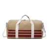 25 L Striped Nylon Travel Duffel Khaki color SKU reference