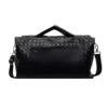 15 L PU Weekender Duffel with Adjustable Strap Black color SKU reference