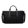 30 L Nylon Travel Tote with External Pocket Black color SKU reference