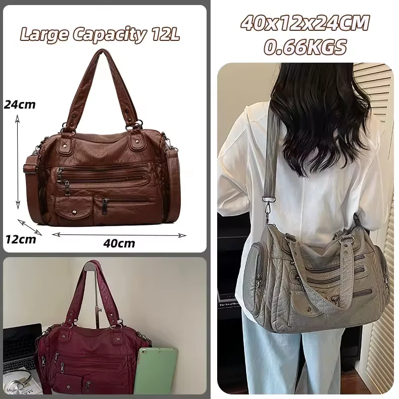 PU Crossbody Bag with Security and Side Zipper Pockets product reference image